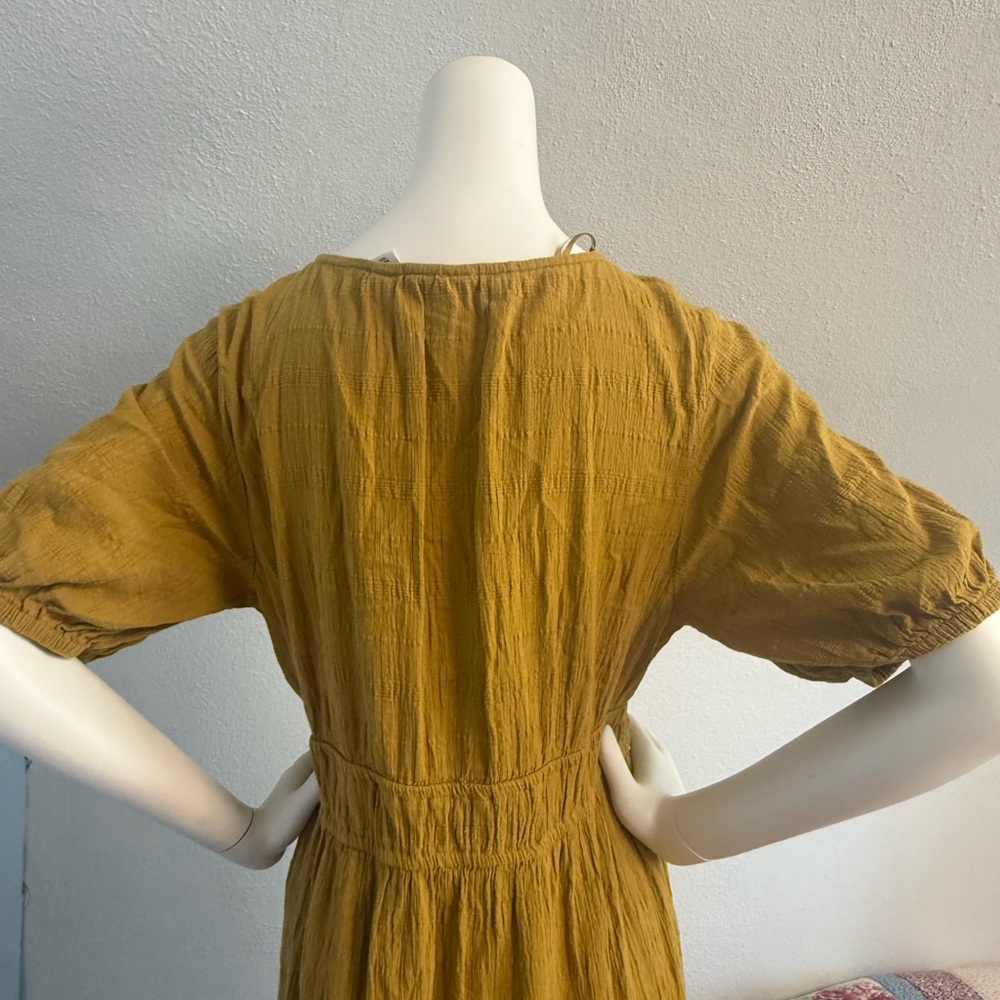Lucky Brand Mustard Button-Front Maxi Dress - Picture 6 of 9